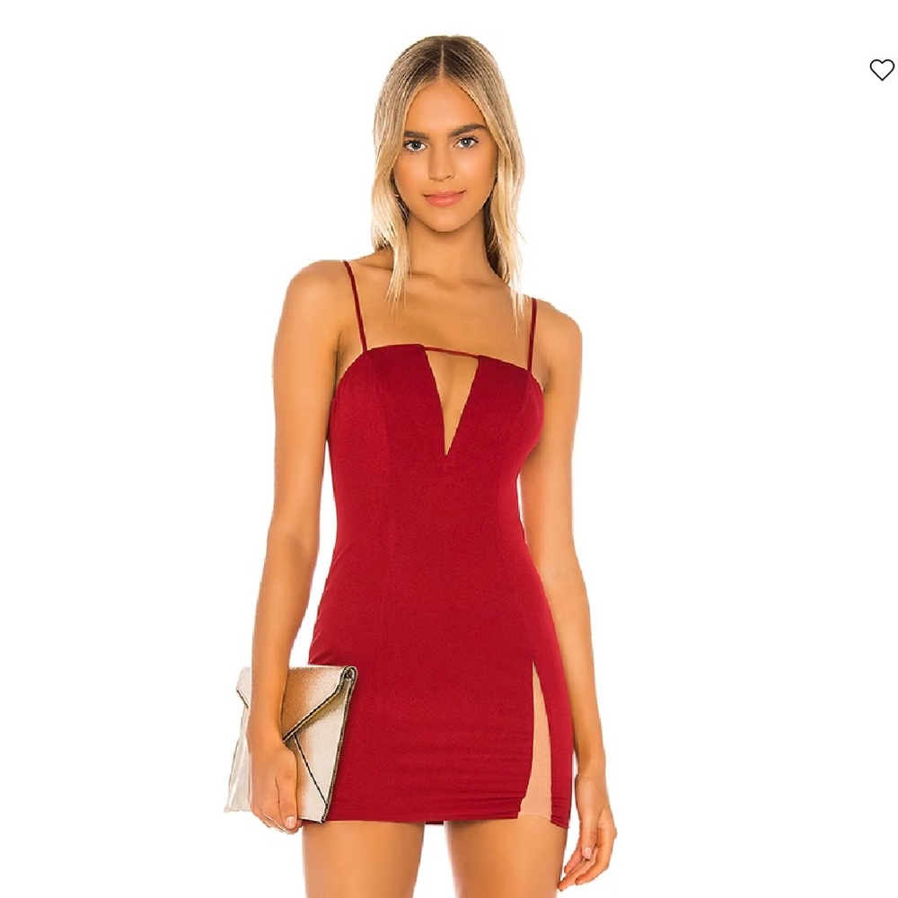 Michael Costello x REVOLVE Havana Mini Dress in Deep Red size M
